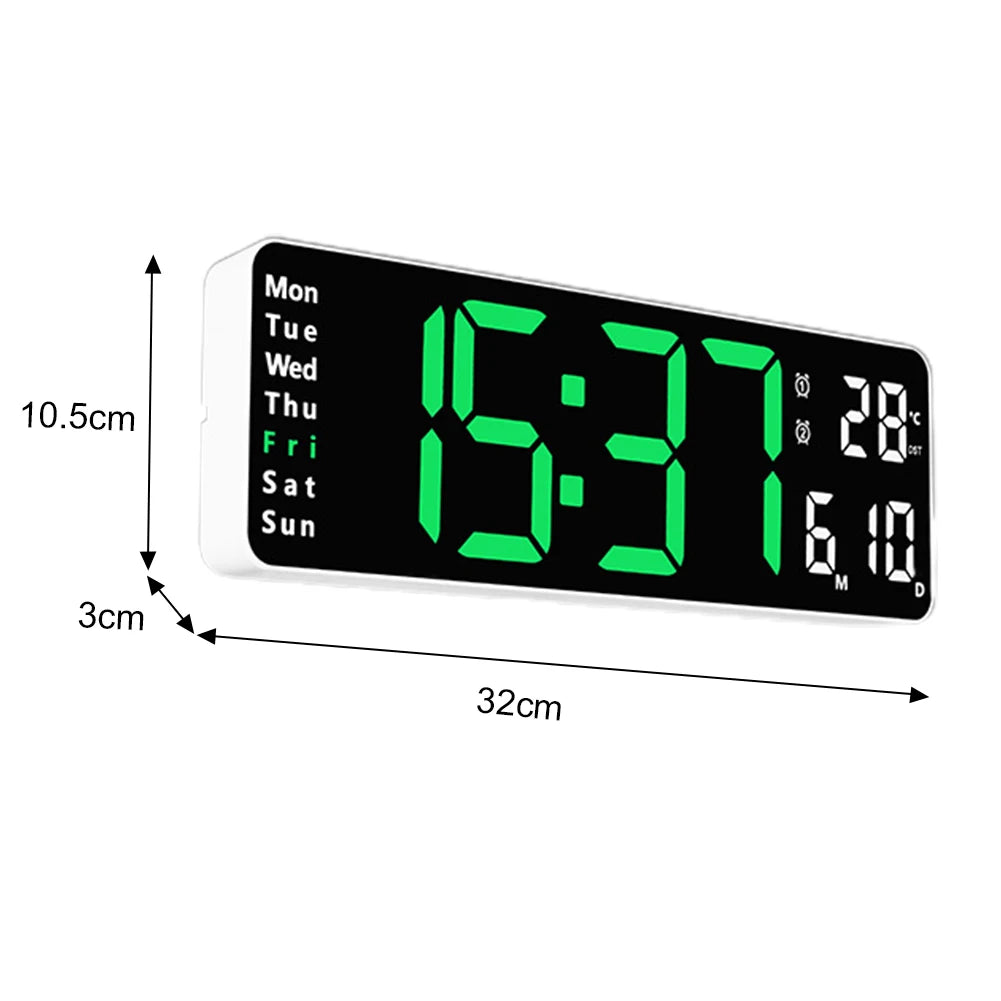 13 Inch LED Wall Clock Large Display with Remote Control