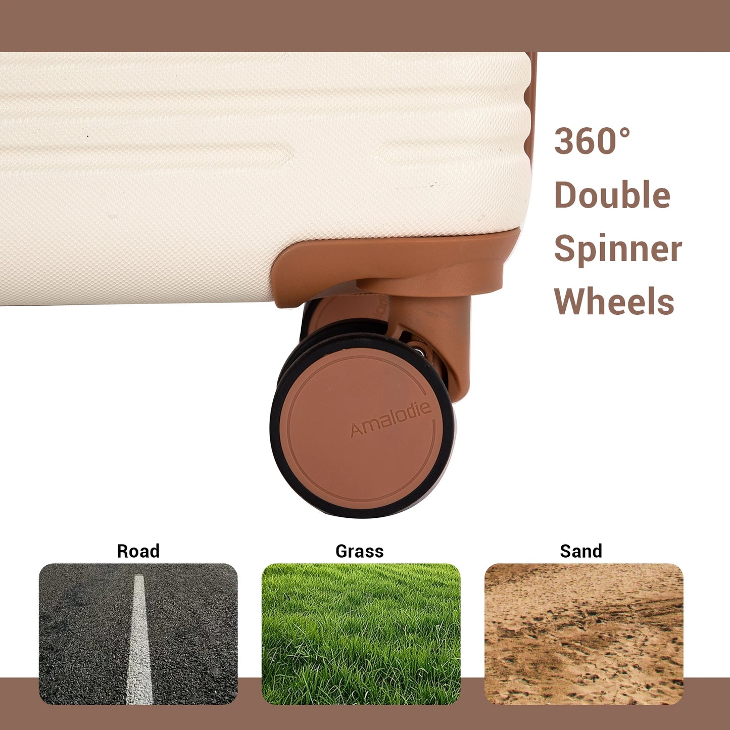 Luggage Sets 3-Piece Suitcases with Double Spinner Wheel