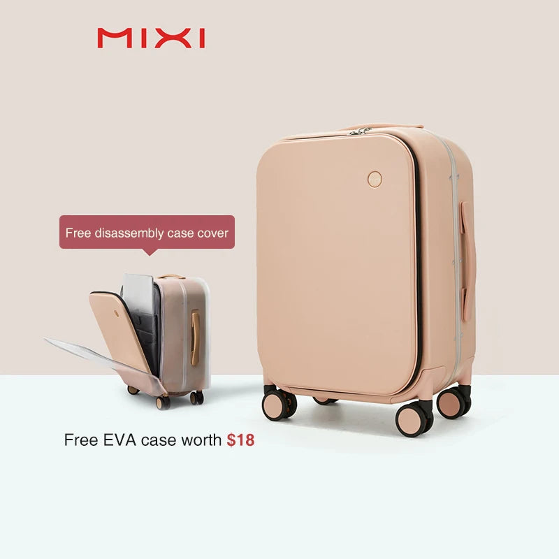 Mixi Patent Design Aluminum Frame Suitcase Carry On Luggage