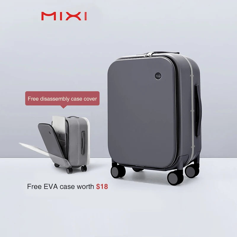 Mixi Patent Design Aluminum Frame Suitcase Carry On Luggage
