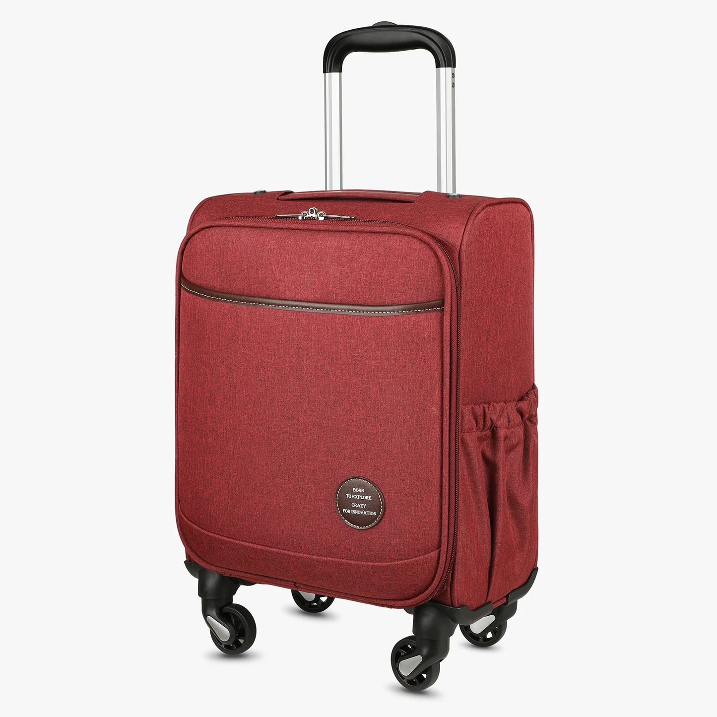 LUGGEX Underseat Carry-on Luggage with Wheels Red 15 Inch