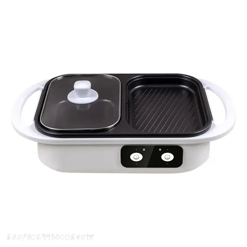2 In 1 Electric Multi Cooker Shabu Pot And Griddle BBQ Grill