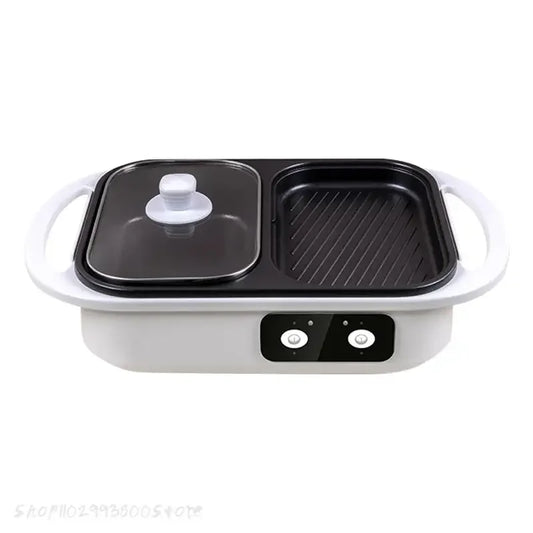 2 In 1 Electric Multi Cooker Shabu Pot And Griddle BBQ Grill