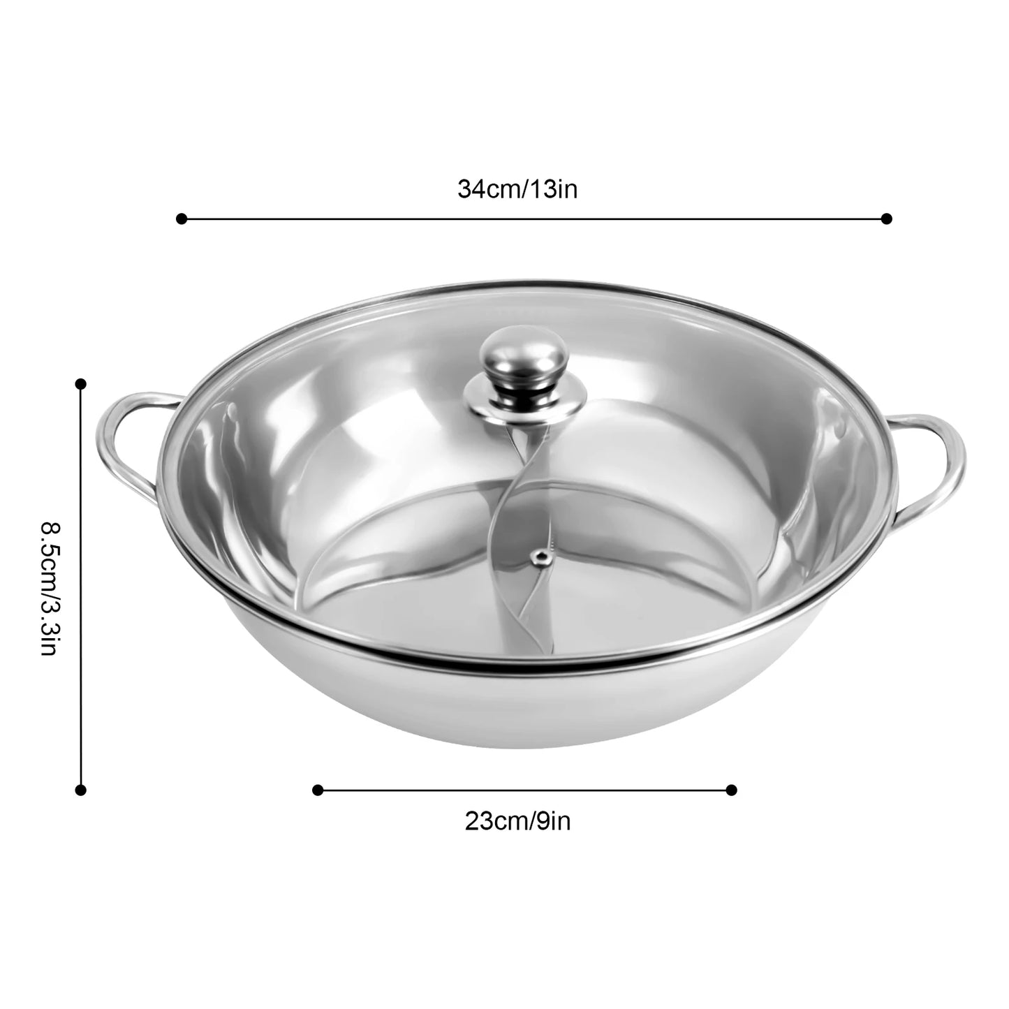 28/32/34cm 304 Stainless Steel Hot Pot Set with Lid and Spoon