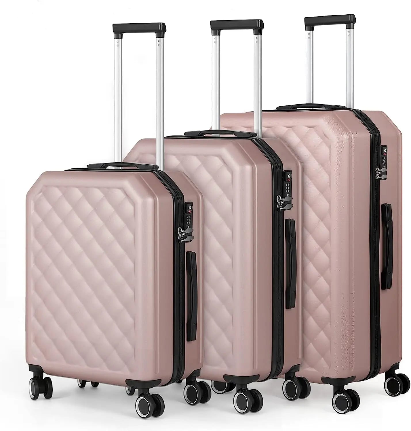 3 Pieces Luggage Set Softside Travel Suitcase with Spinner Wheels