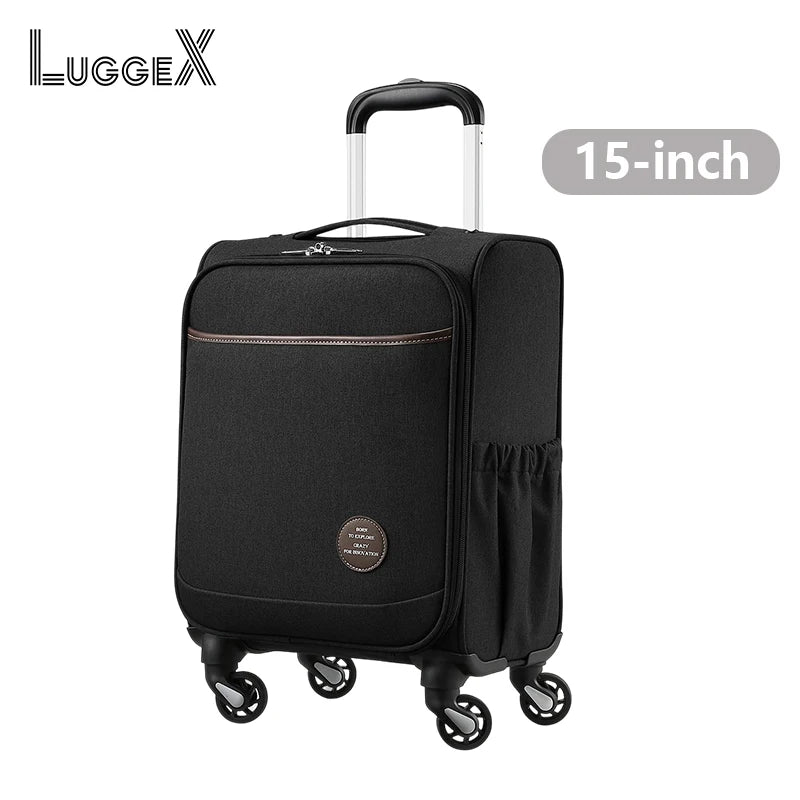 LUGGEX Luggage with Spinner Wheels 20-Inch Black Carry-On