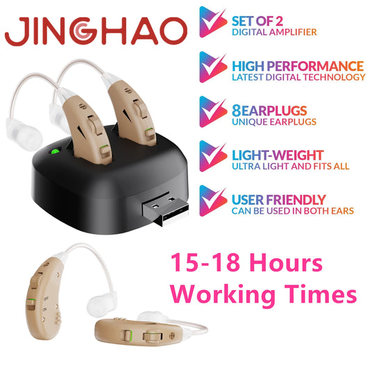 JINGHAO Rechargeable Hearing Aids BTE Ear Aids Local Stock