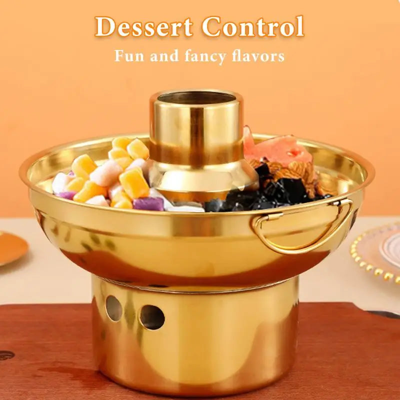 Stainless Steel Hot Pot Dry Ice Milk Tea Container For Desserts