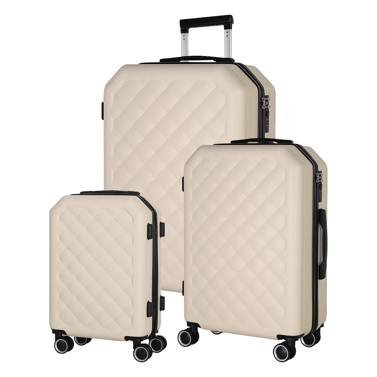 3 Pieces Luggage Set Softside Travel Suitcase with Spinner Wheels