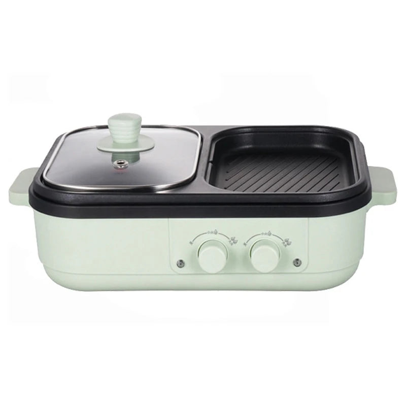 2 In 1 Electric Multi Cooker Shabu Pot And Griddle BBQ Grill