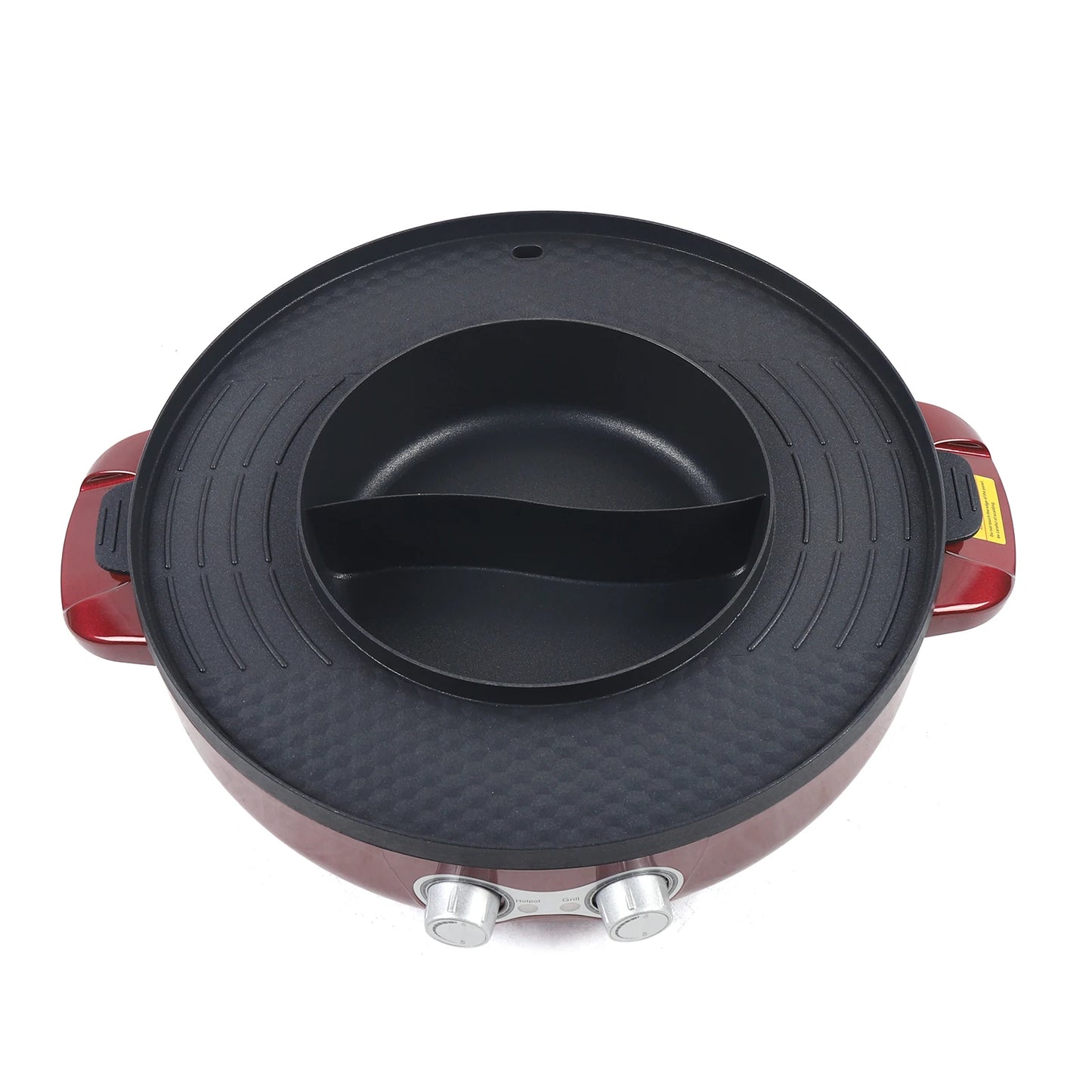 2 In 1 Electric Hot Pot BBQ Grill 2200W Portable Skillet