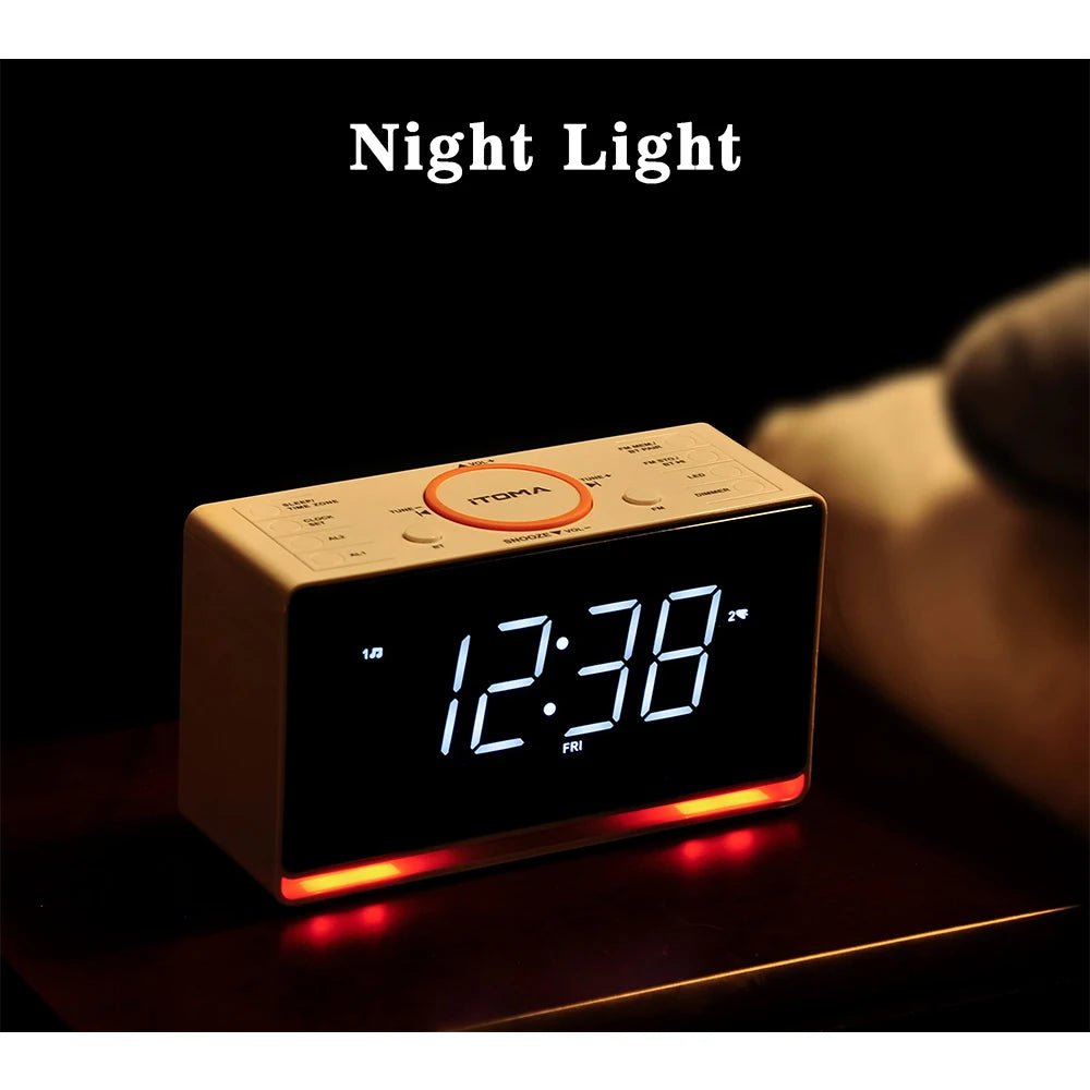 Alarm Clock Radio with Bluetooth, FM Radio and USB Charger