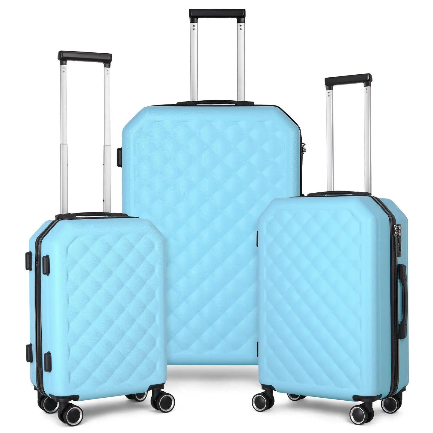 3 Pieces Luggage Set Softside Travel Suitcase with Spinner Wheels