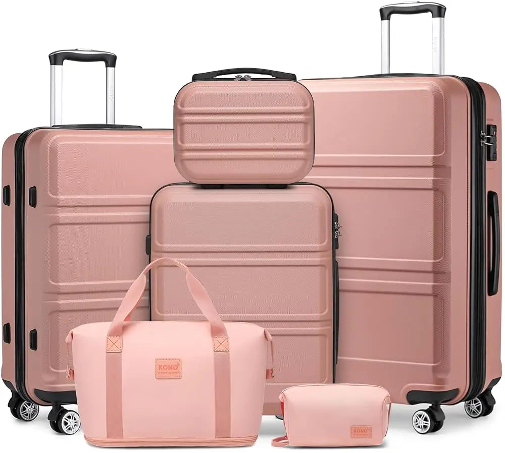 Kono 6-Piece Luggage Set, Lightweight Hard Shell Suitcases