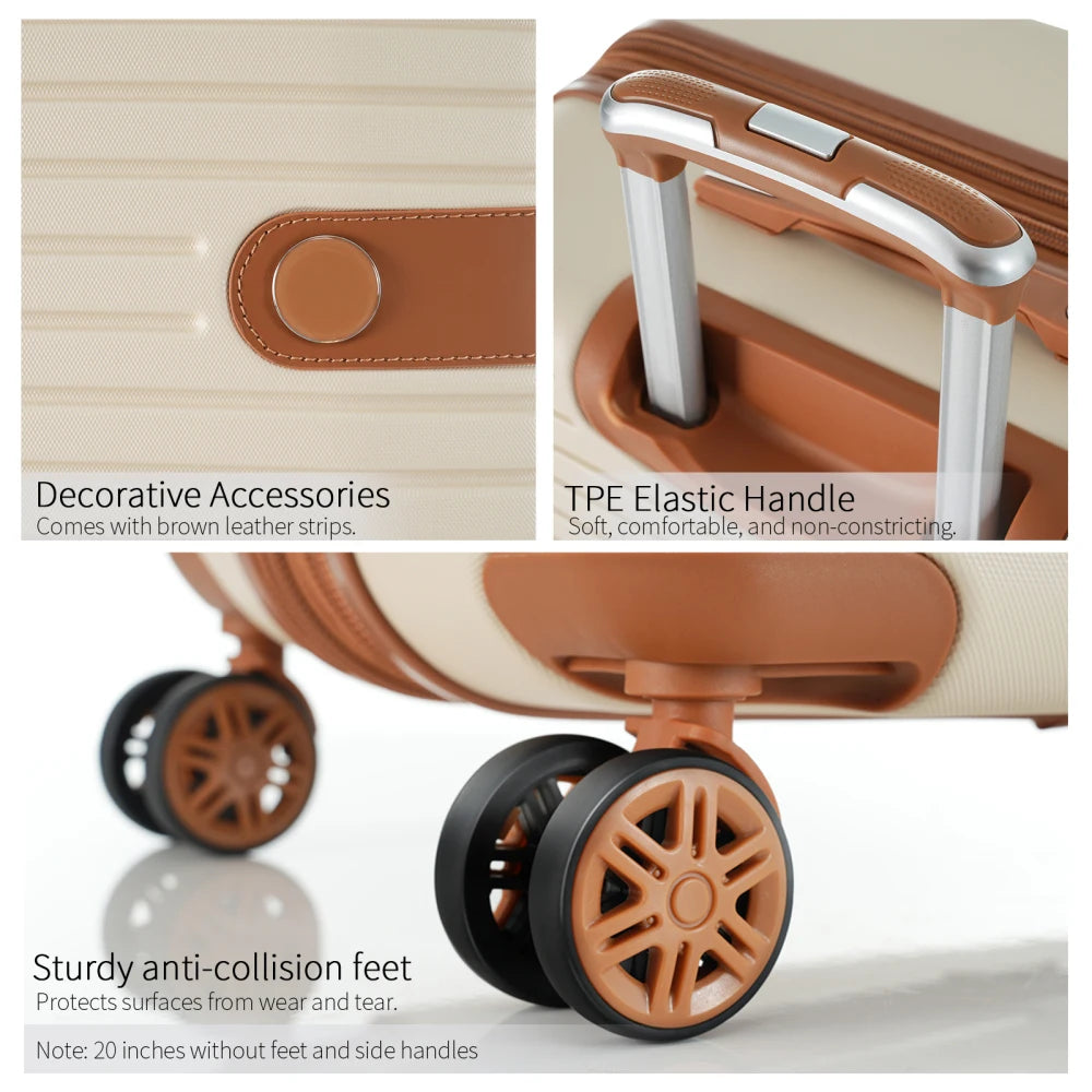 4 Piece Luggage Set Suitcase Set with 4 Packing Cubes