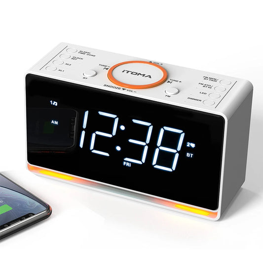 Alarm Clock Radio with Bluetooth, FM Radio and USB Charger