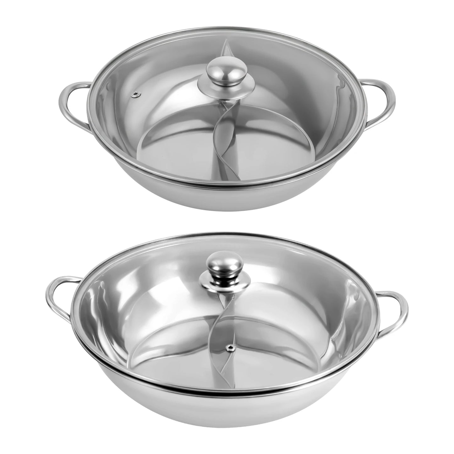 28/32/34cm 304 Stainless Steel Hot Pot Set with Lid and Spoon