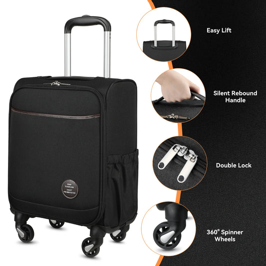 LUGGEX Underseat Carry-on Luggage with Wheels 15 Inch