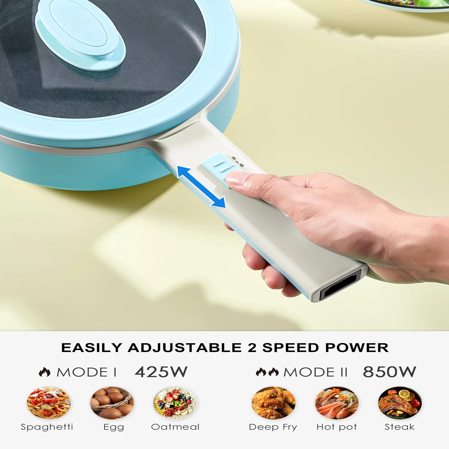 Yabano Electric Pot 850W Non-Stick Hot Pot 1.6L Cooker