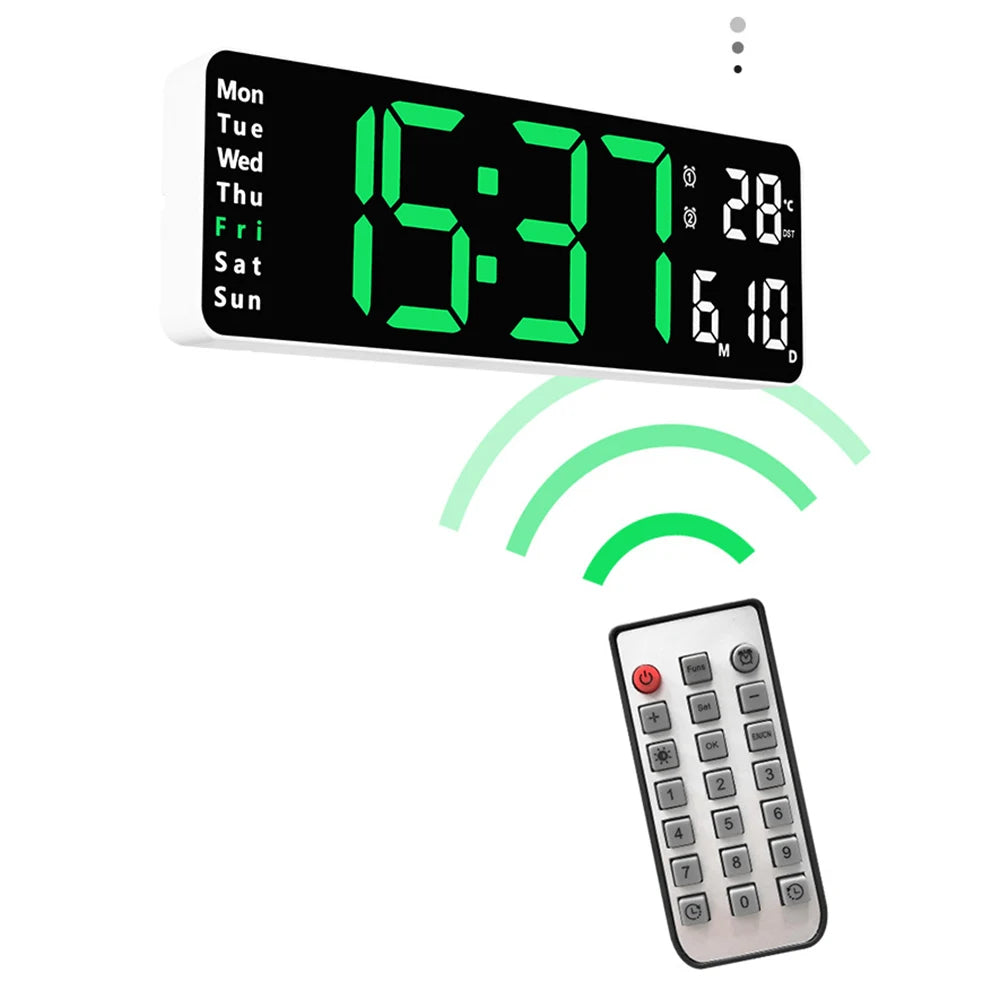 13 Inch LED Wall Clock Large Display with Remote Control