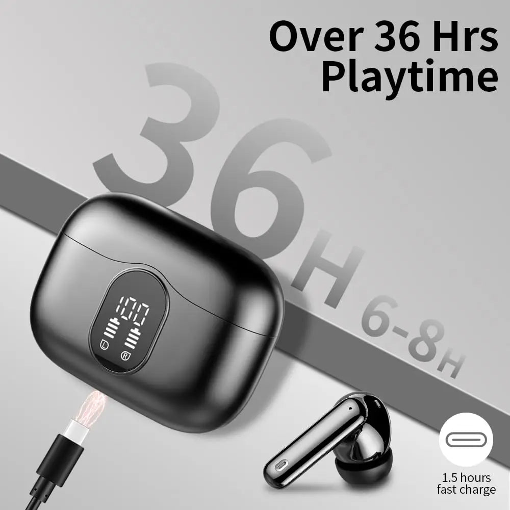 Wireless Earbuds with Bluetooth 5.3 and 36 Hours Playtime