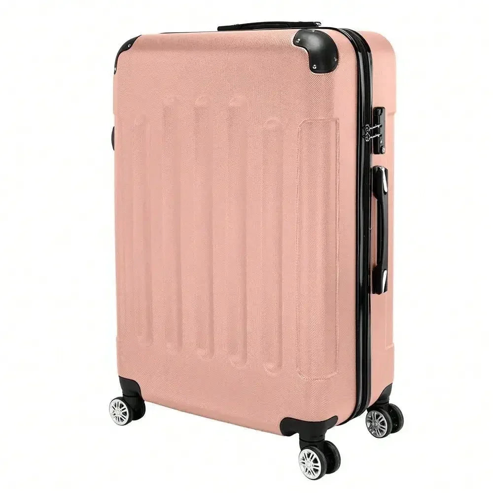 3Pcs Luggage Set Trolley Spinner 20 24 28 Inch Rose Gold