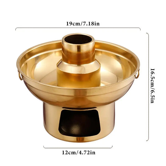 Stainless Steel Hot Pot Dry Ice Milk Tea Container For Desserts