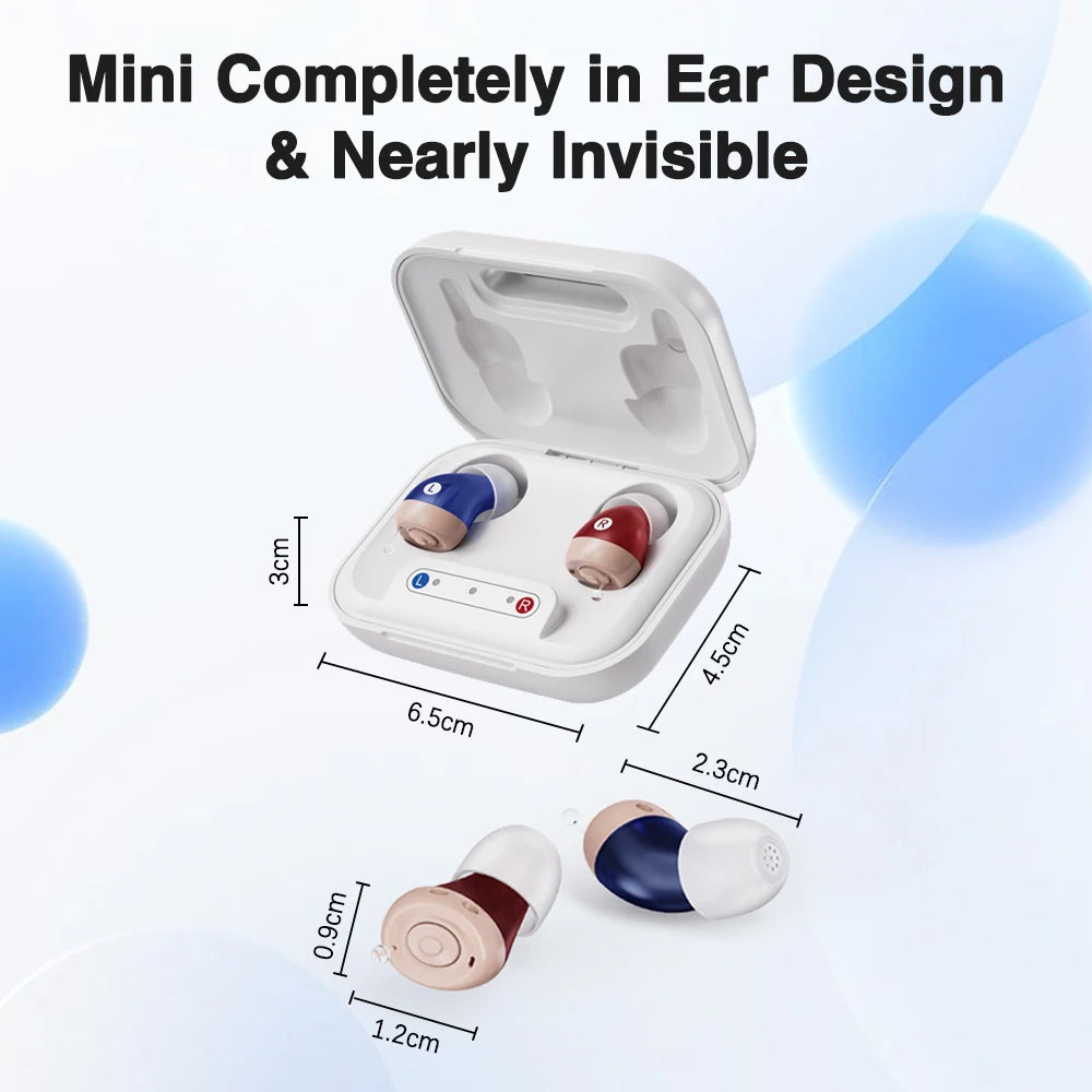 JINGHAO 1 Pair Mini Hearing Aids Rechargable In Ear Enhancer